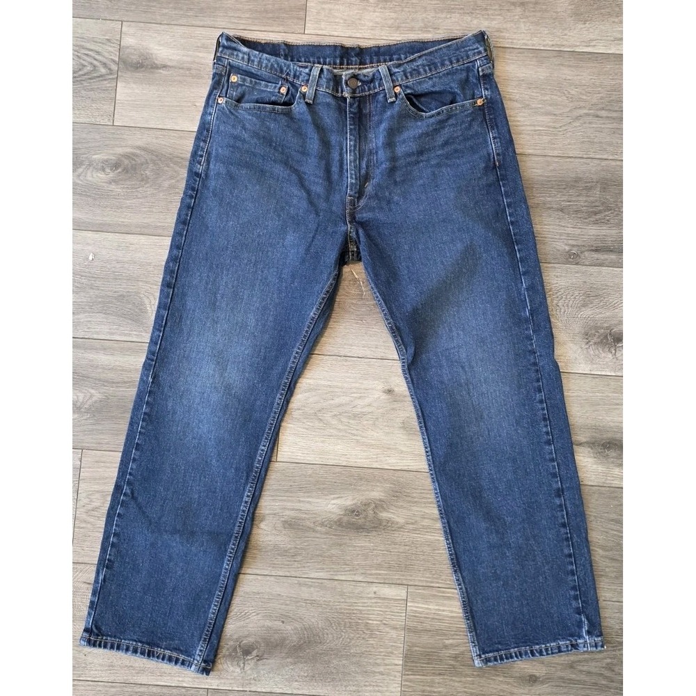 Levis 505 Mens 36x30 Dark Wash Straight Leg Jeans **inseam Measured 29** See Pic
